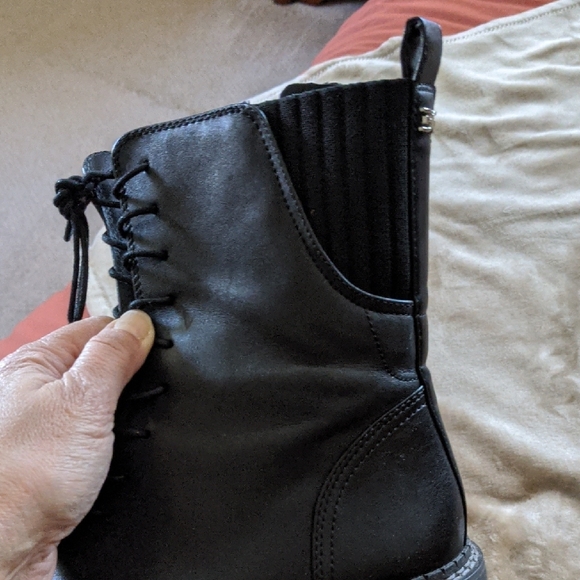 Black Lace-Up Combat Boots - Picture 7 of 7